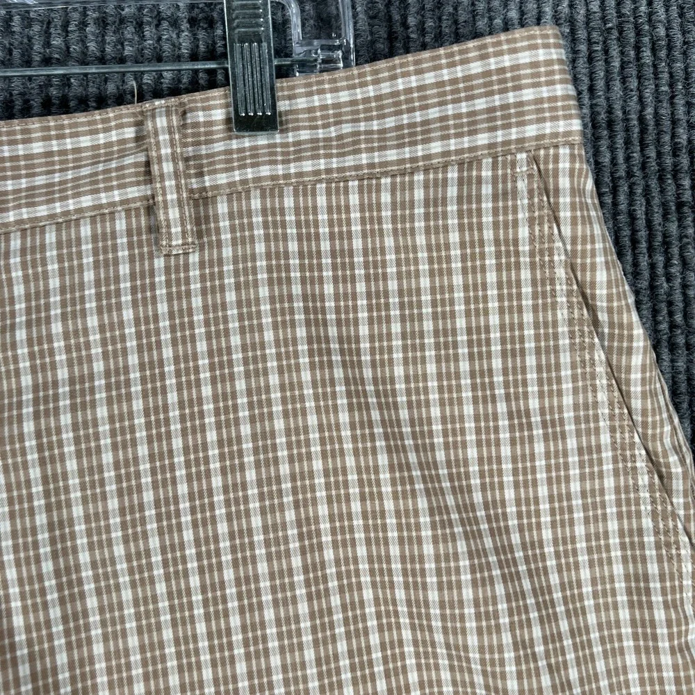 Adidas Mens Shorts 40 Brown Plaid Chino Golf 11